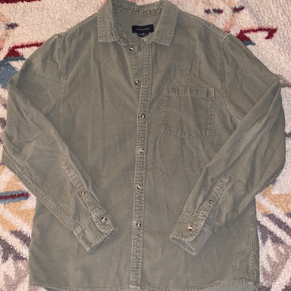 Green Button Up